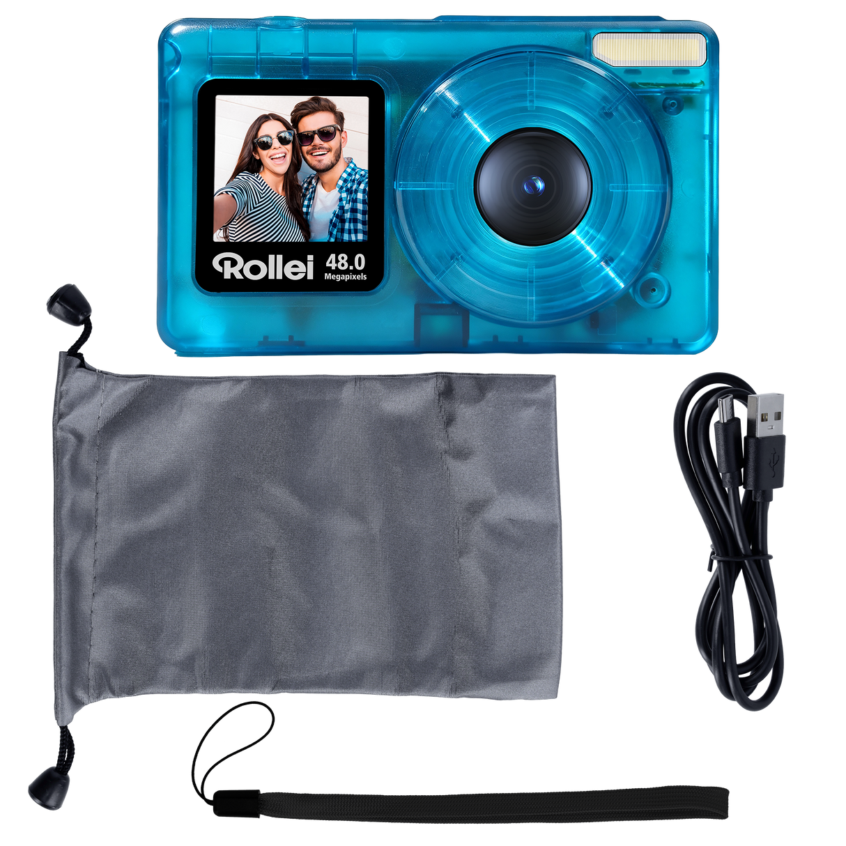 Compactline Pocket | Transparent Clear | 48 MP Digitalkamera mit 4K