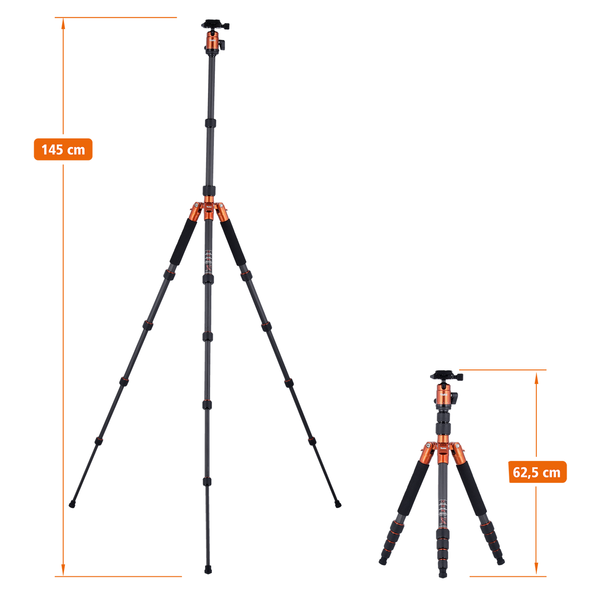 B-Ware: Compact Traveler No. 1 - Carbon Stativ - Orange