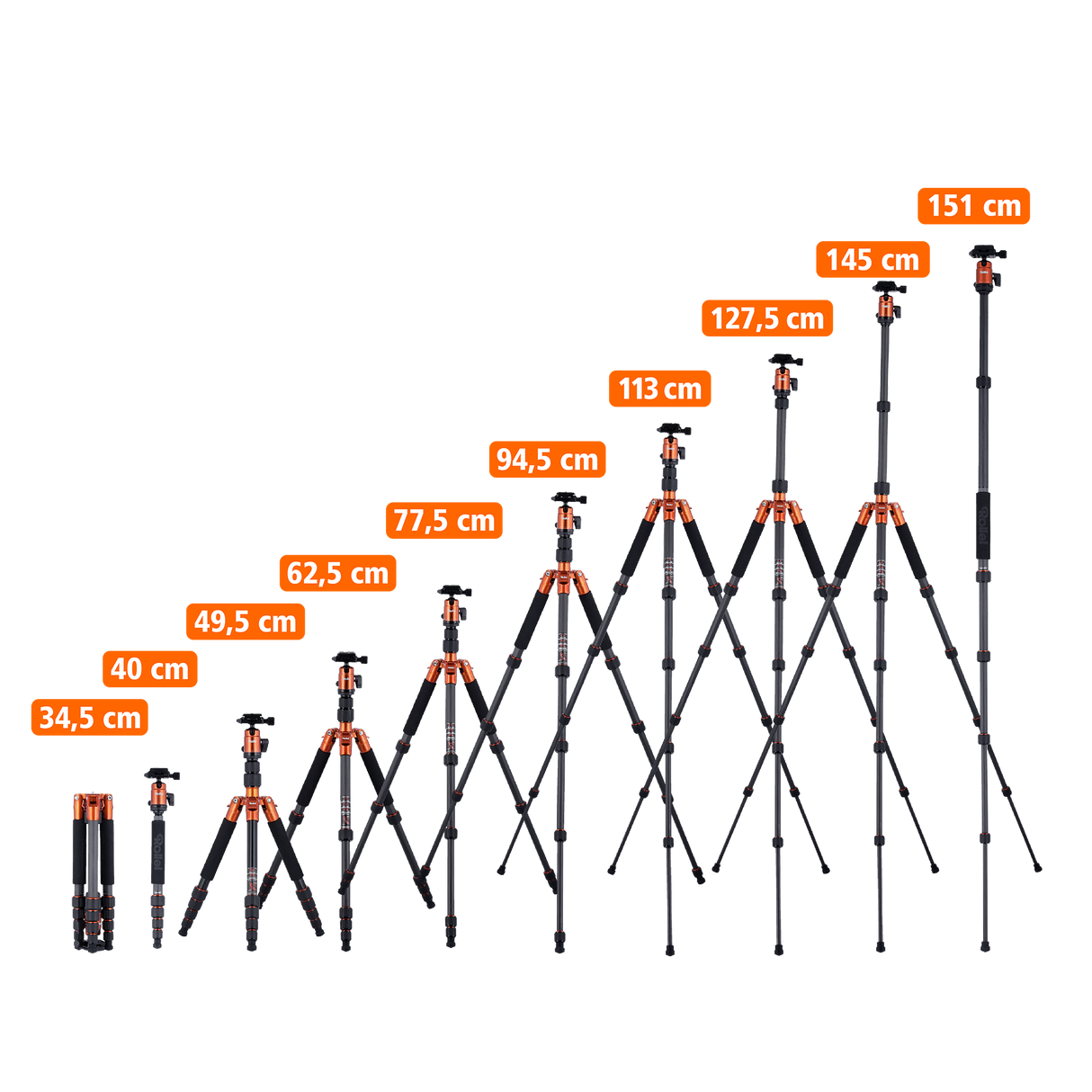 B-Ware: Compact Traveler No. 1 - Carbon Stativ - Orange