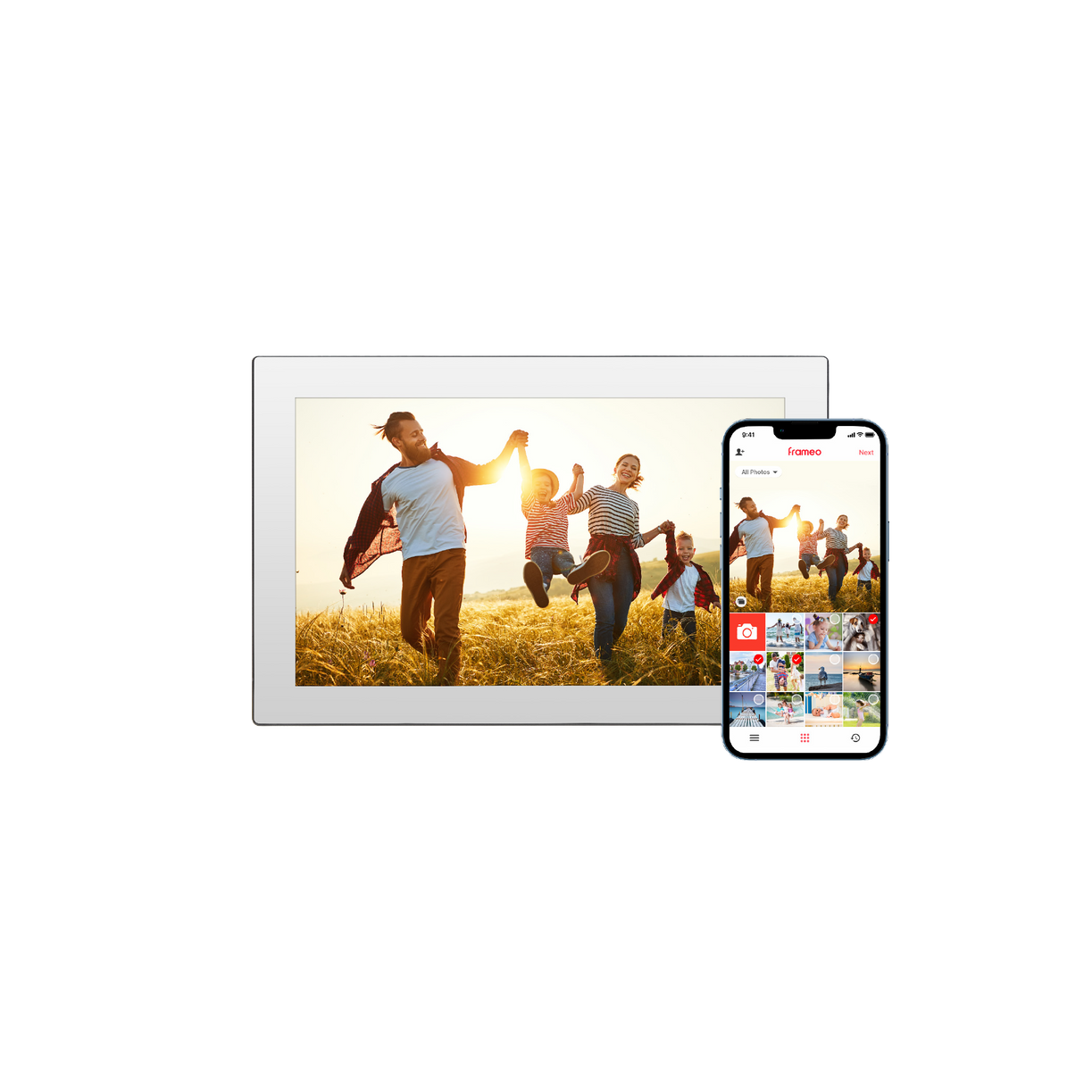 Smarter Bilderrahmen | 10" Diagonale | Wifi | Frameo App | Spiegel | Modell 101