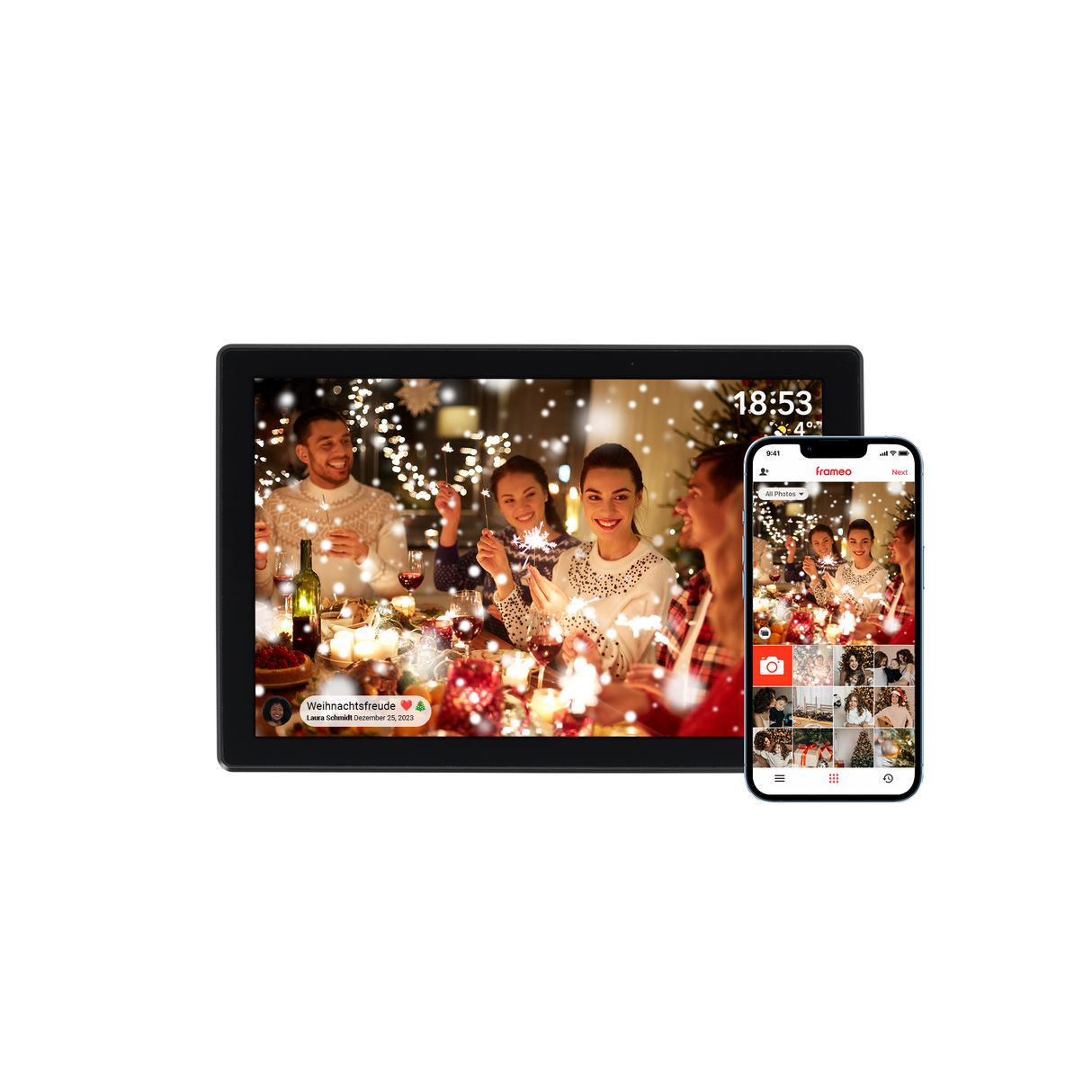 Smarter Bilderrahmen | 10" Diagonale | Wifi | Frameo App | Modell 106 Portable