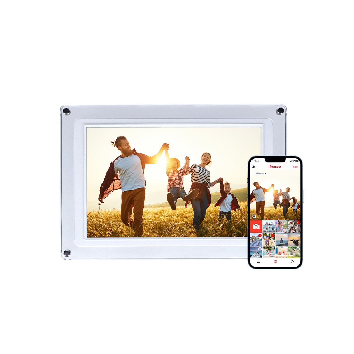 B-Ware: Smarter Bilderrahmen | 10,1" Diagonale | WiFi | Frameo App | Acryl | Modell 109