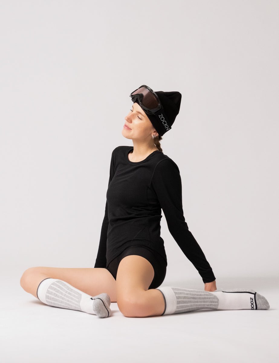 Ski Socken  | 1 Paar | Bio-Baumwolle & Merinowolle | Unisex